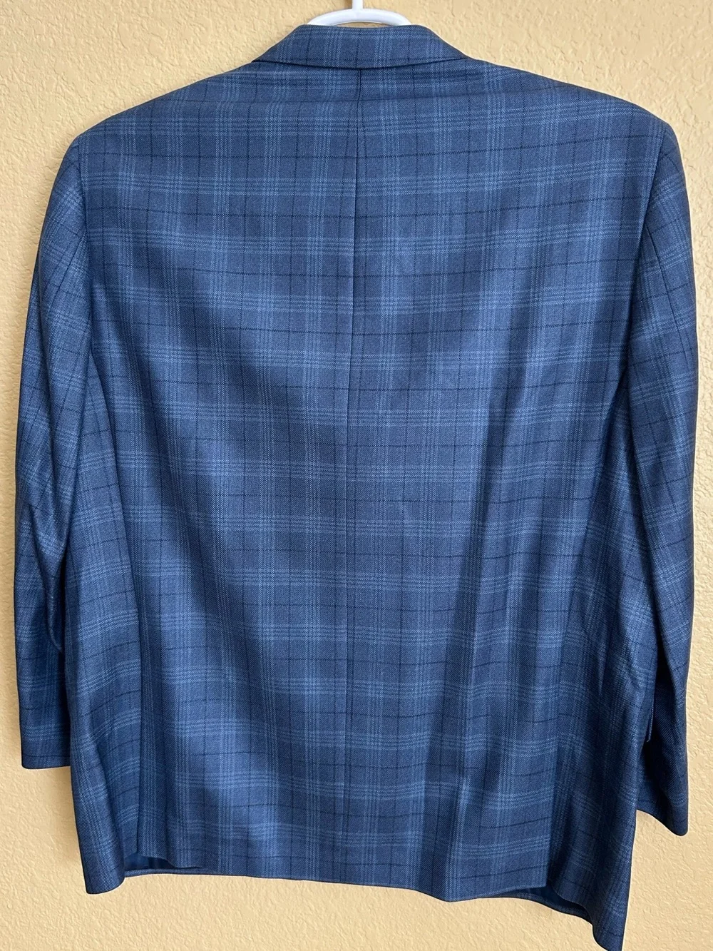 Ralph Lauren For Dillard’s Navy Blue Plaid Silk Wool Blend Sport Coat